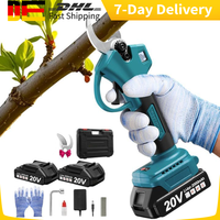 30mm Brushless Electric Pruning Shear 2-Gear Cordless Fruit Tree Bonsai Pruner Shears Electric Scissors For 18V-21V Battery