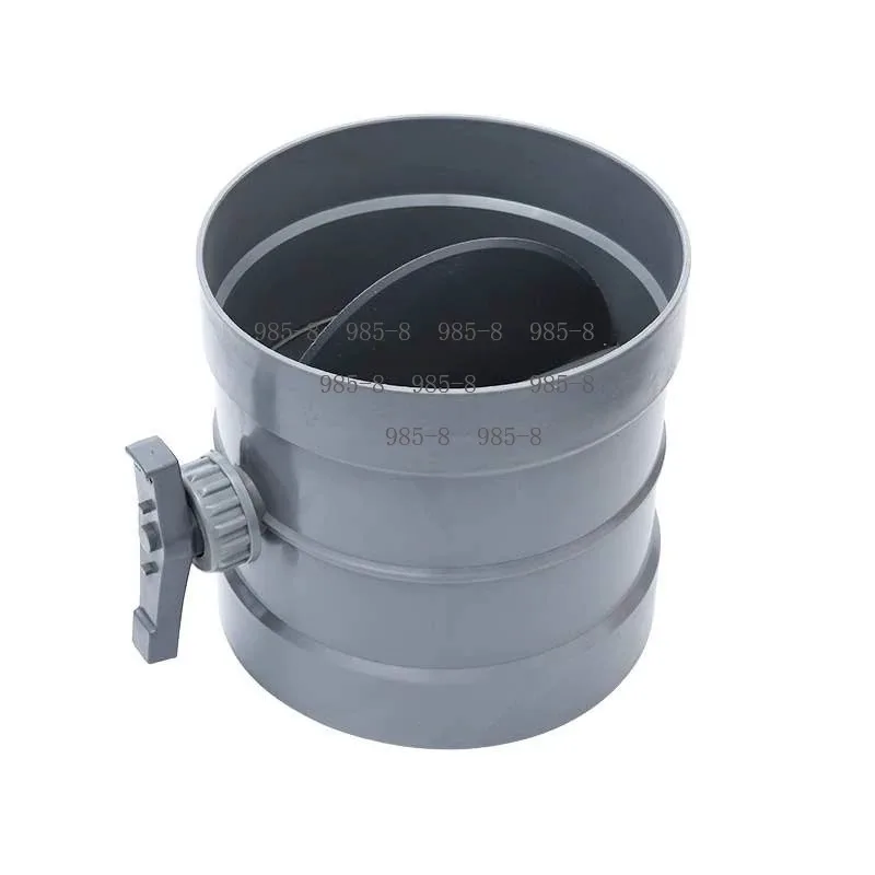 Grey PVC Exhaust Air Damper, UPVC Manual Air Volume Regulating Valve for Plastic Air Duct Gluing Installation