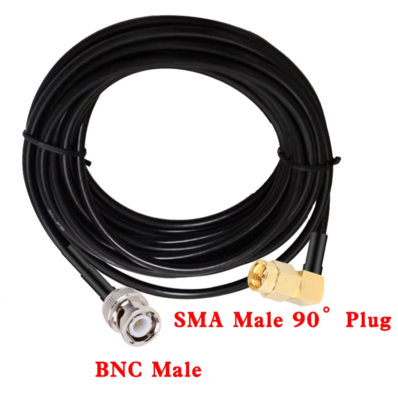 5M RG58 Cable BNC Male to SMA Male Plug RG-58 50 Ohm RF Extension Cable Connector Adapter RF jumper Pigtail