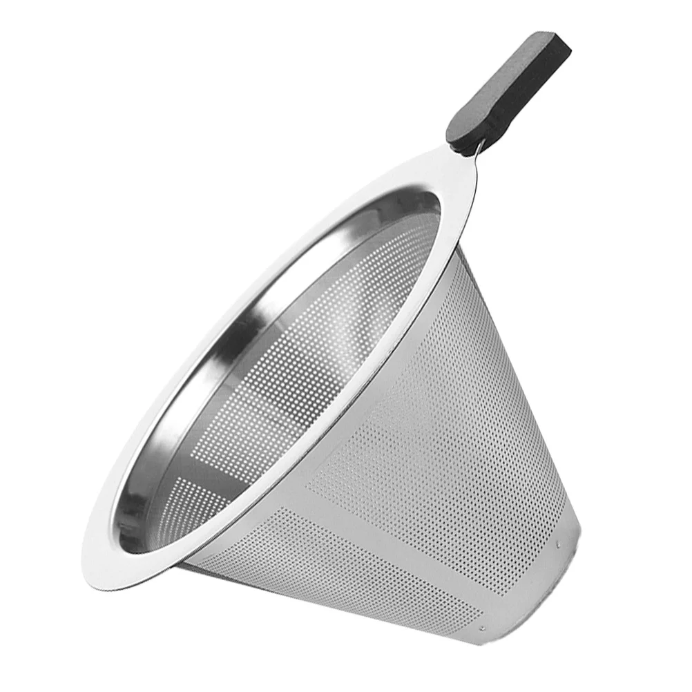 

Stainless Filter Fine Mesh Strainer Black Color Multipurpose Reusable Residue Sifter Cone Shape Easy Clean