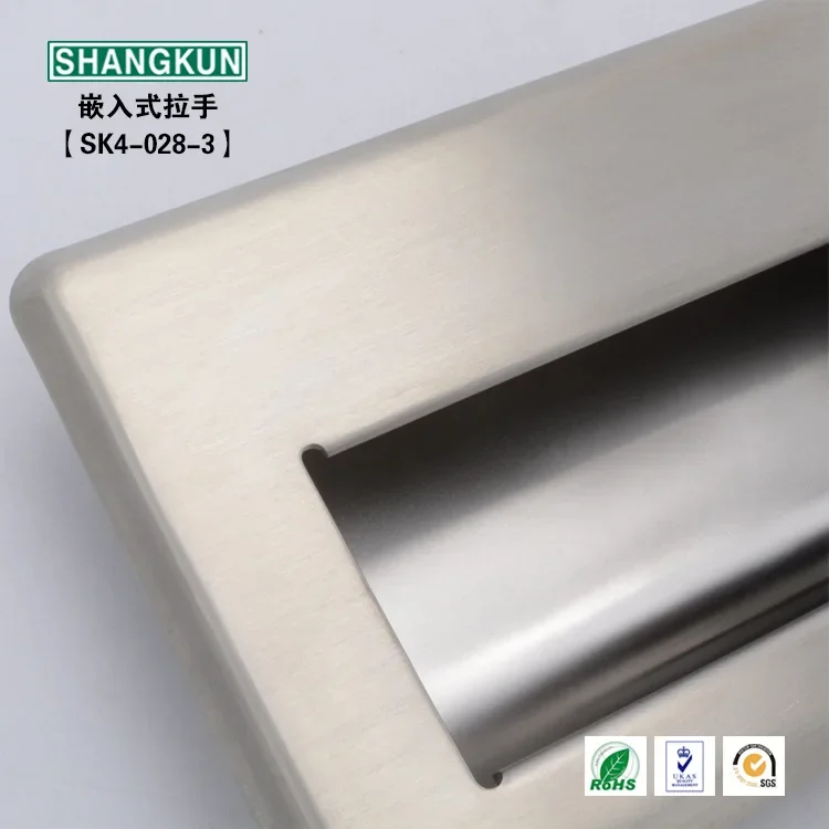 SK4-028-3 Hardware Industrial Maçaneta de Aço Inoxidável Porta de Emergência de Cozinha Maçaneta Escondida Alça Embutida