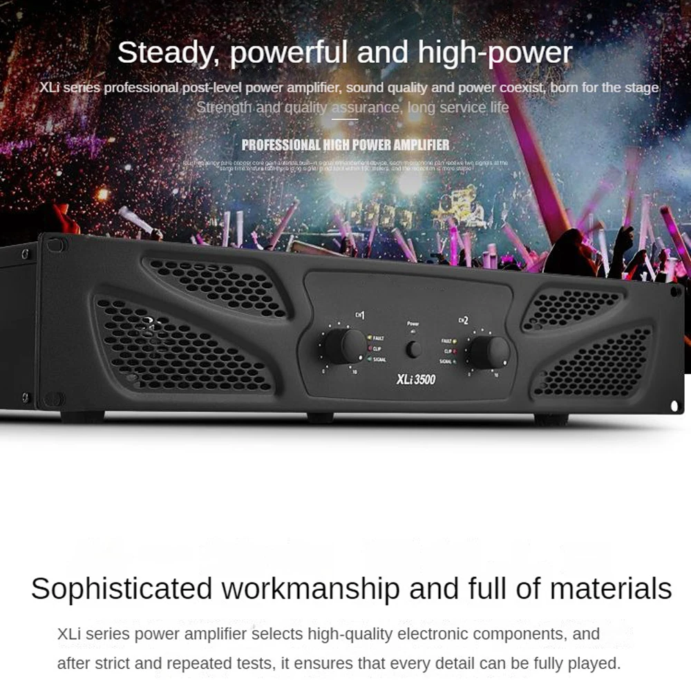 XLi Series 2x1000w Professional Power Amplifier Audio DJ Equipment Subwoofer Amplifier For Line Array Speakers Preamplifier