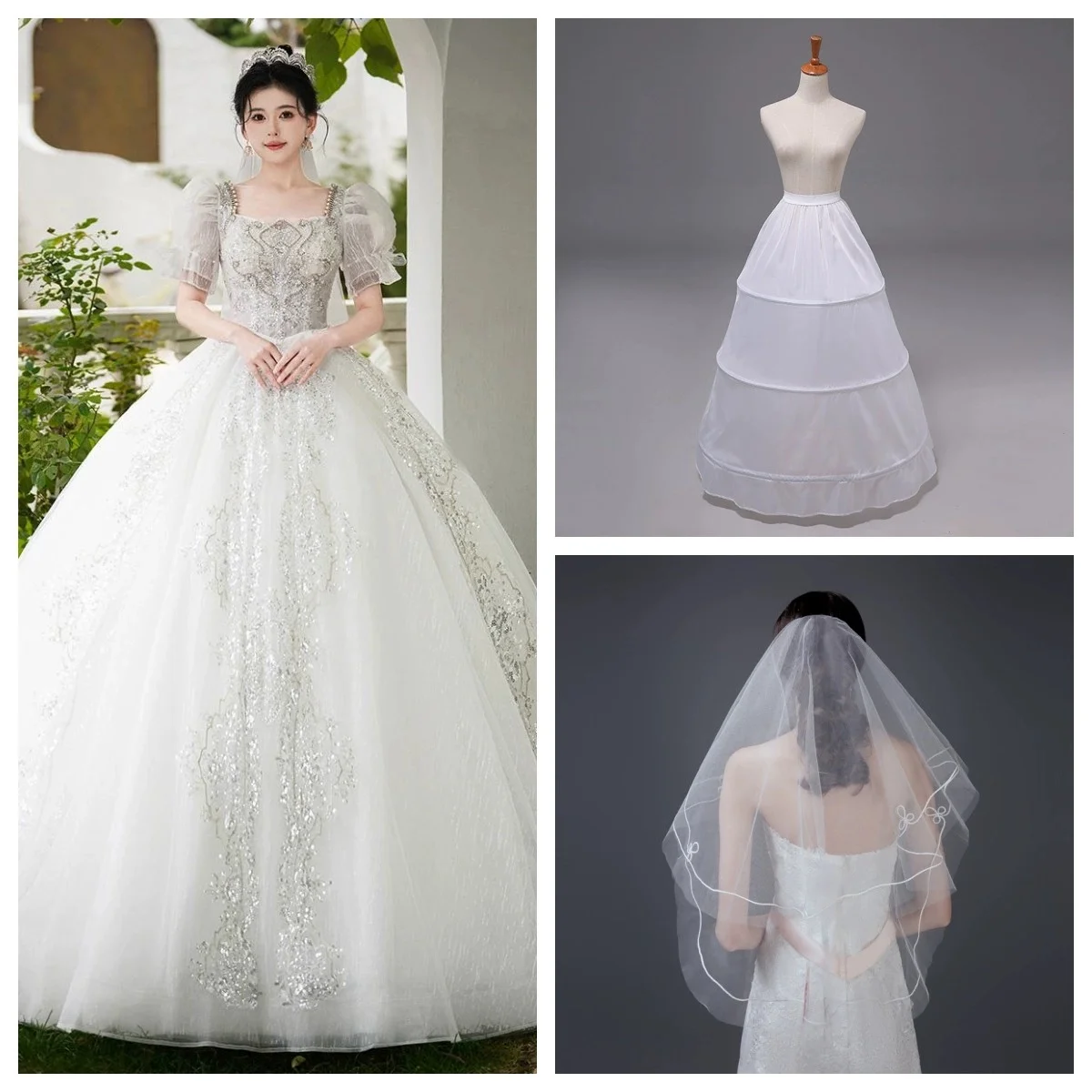 YC-S65#Luxury Wedding Dress 2026 New Bridal Wedding French Dress Wholesale Pearl Sequin Embroidery Lace Decorate Ball Gown Girls
