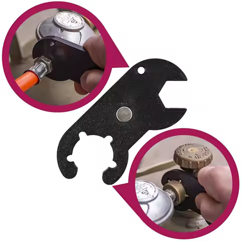 RV Caravan 2 In 1 Gas Bottle Wrench Gas Cylinder Wrench Key With Magnet For Outdoor Camping BBQ Accessories