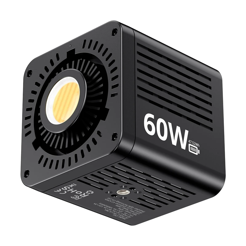 Ulanzi C60 60W COB Lampa Wideo Bi-Color LED 2500-6500K 3300mAh Mini Bowens Mount do Oświetlenia Studyjnego Fotograficznego i Live Vlogów — zdjęcie produktu 7