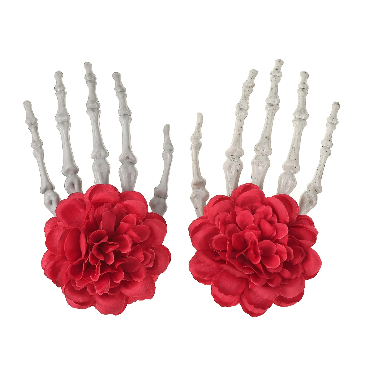 AWAYTR Skull Skeleton Hand Retro Rose Hair Clip Cos Hair Accessories Bone Hairpin Halloween Party Gifts For Women Hair Accessori