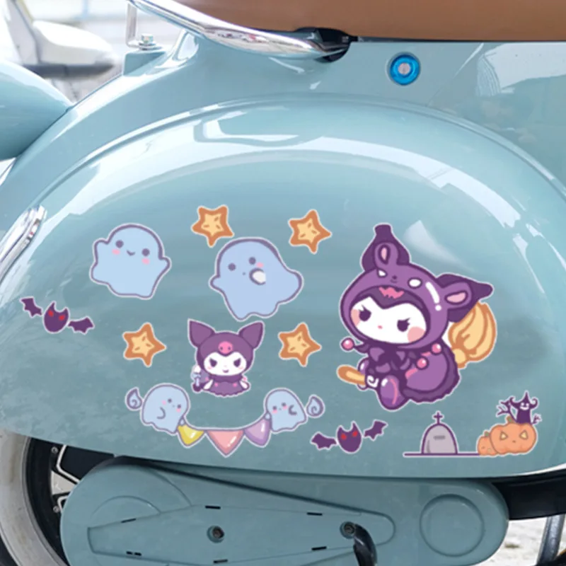 Sanrio Cute Cartoon Kuromi naklejki dekoracyjne bateria nadwozie motocykla komputer lodówka kubek wody naklejki hurtowo