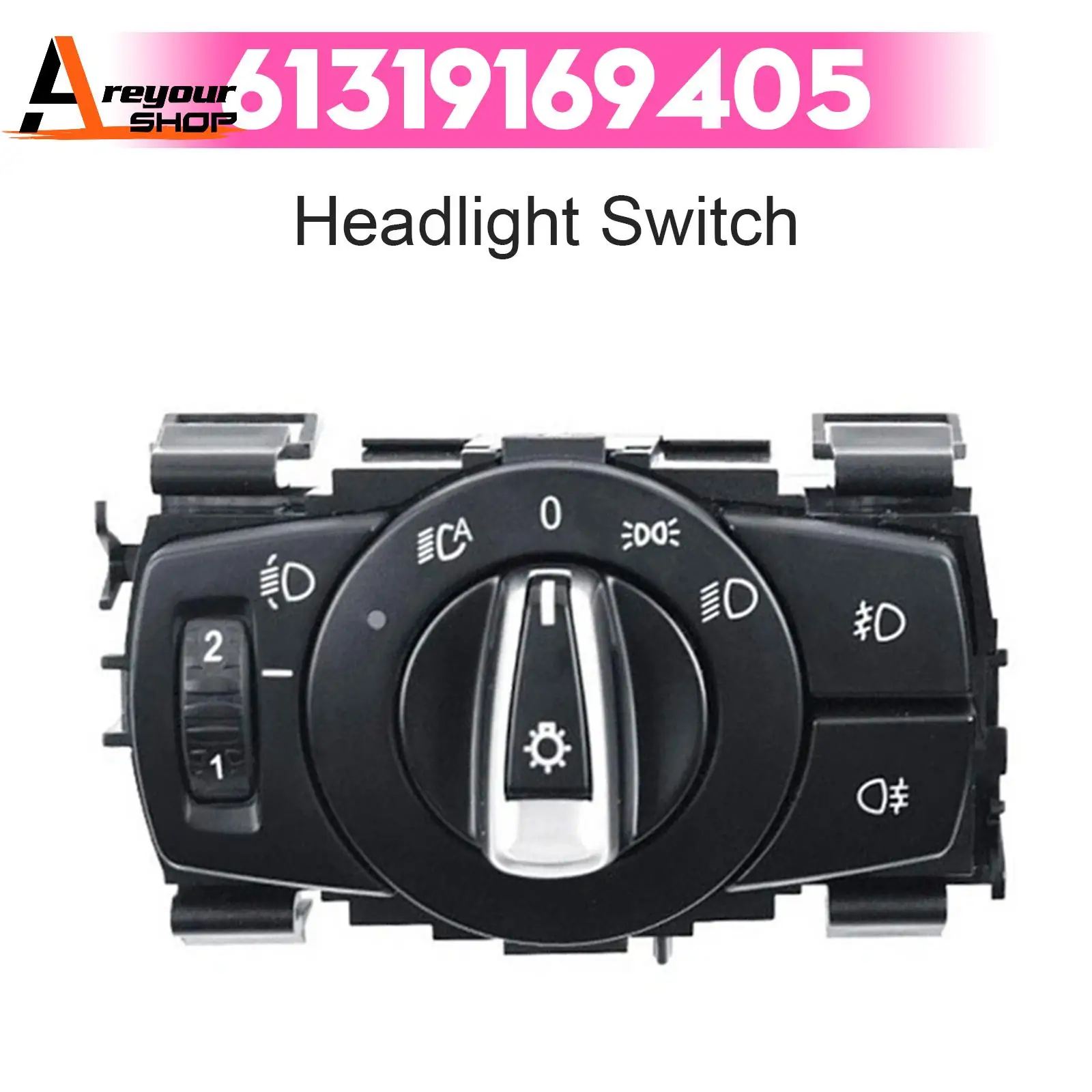 Areyourshop 61319169405 Headlight Switch Fog Light Control Switch for BMW 128i 135i 323i