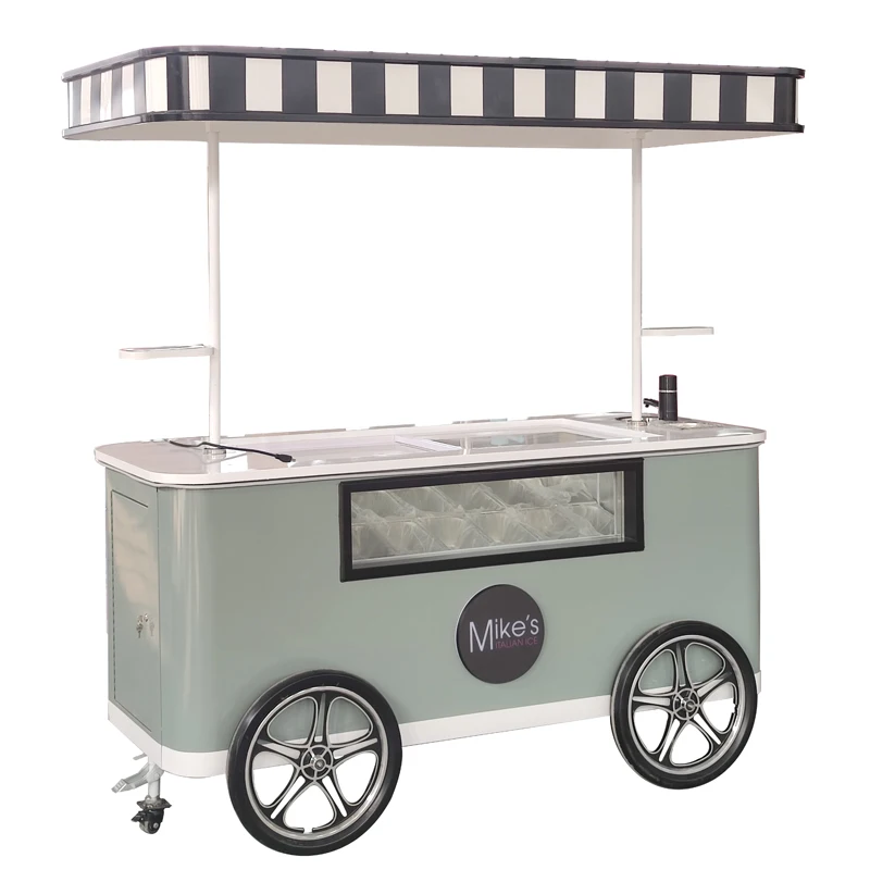 Summer Street Application Gelato Cart Italian Ice Cream Popsicle Cart With Europe standard