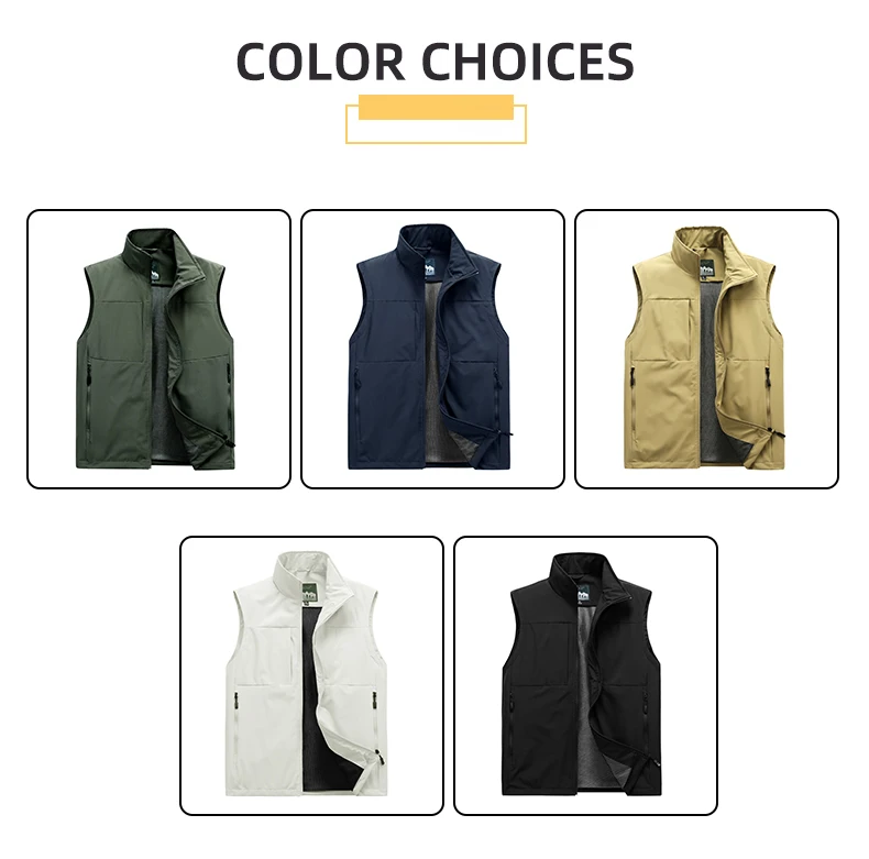 LNGXO Herren- und Damen-Anglerweste, Arbeitsweste mit mehreren Taschen für Herbst, Frühling, Outdoor-Sport, Wandern, Camping, Angelbekleidung – Detail 8