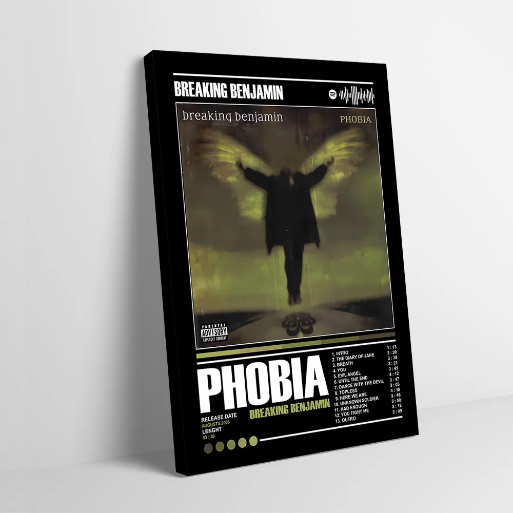 Breaking Benjamin-Phobia обложка альбома, печать плаката на заказ, E картины, настенная живопись на холсте для винтажных украшений, фреска