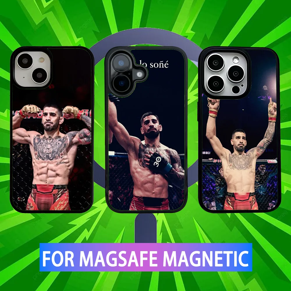 

Чехол для телефона Ilia Fighting T-Topuria для iPhone 16,15,14,13,12,11, Pro, Max, Plus, Mini, SE, новая магнитная беспроводная зарядка Magsafe