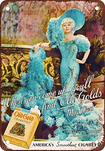 Wall-Color  Metal Sign - Mae West for Old Gold Cigarettes - Vintage Look
