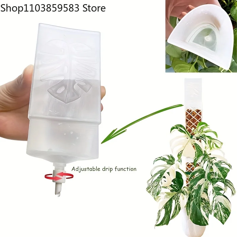 Transparent  Adjustable D-Shaped Self-Watering Plant Dripper Durable Plastic Plant Waterer Compatible with Plant Climbing Rod