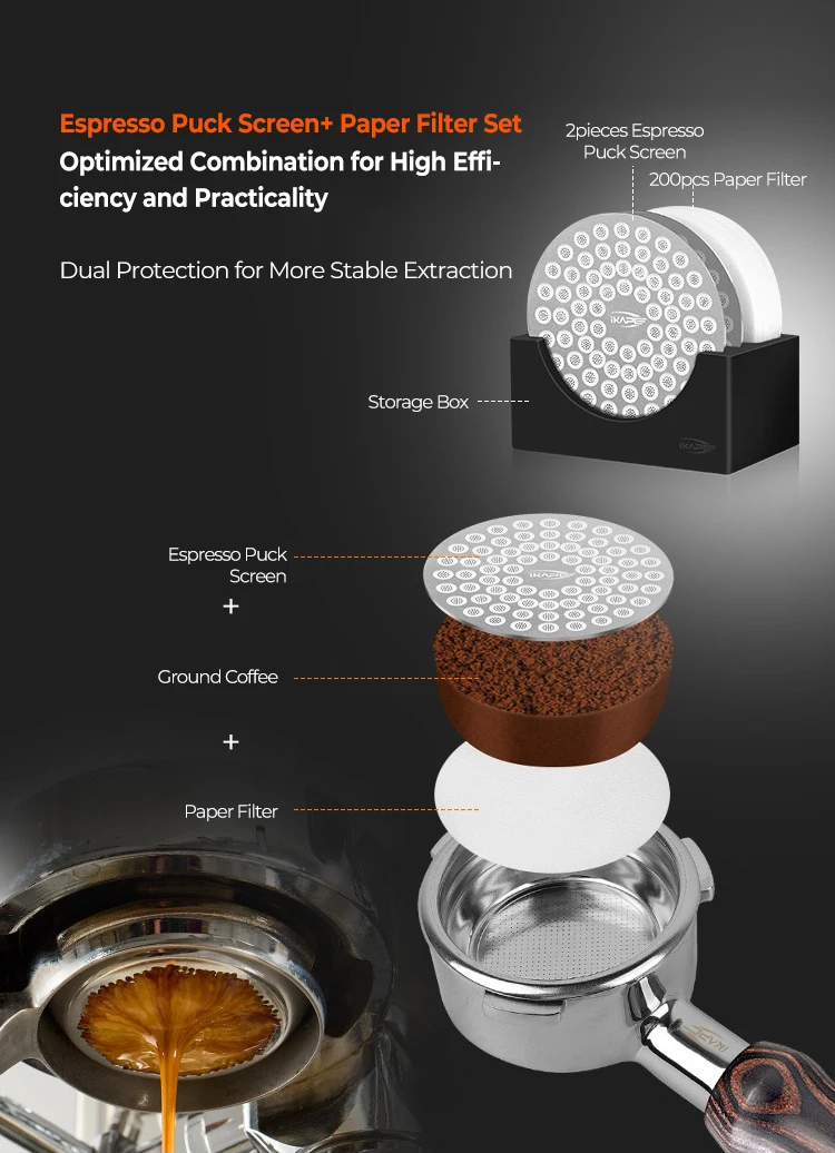 IKAPE Espresso V2 Puck Bildschirm für Kaffeebrühen Präzisionsfilter Bildschirm Upgrade Home Barista 51/54/58MM Professionelles Kaffeewerkzeug – Detail 9