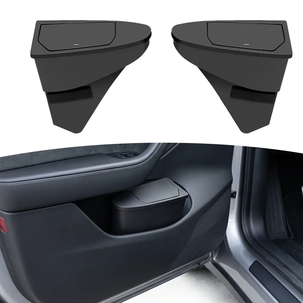 For Tesla Model Y/YL Juniper 2025 Front Door Storage Trash Can Car Door Storage Box Multi Functional Storage Box Car Accessories