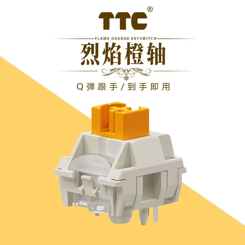 TTC Flame Orange Linear Switch 5-Pin Hot-Swappable Pre-Lubed Smooth Tactile Gaming Keyboard