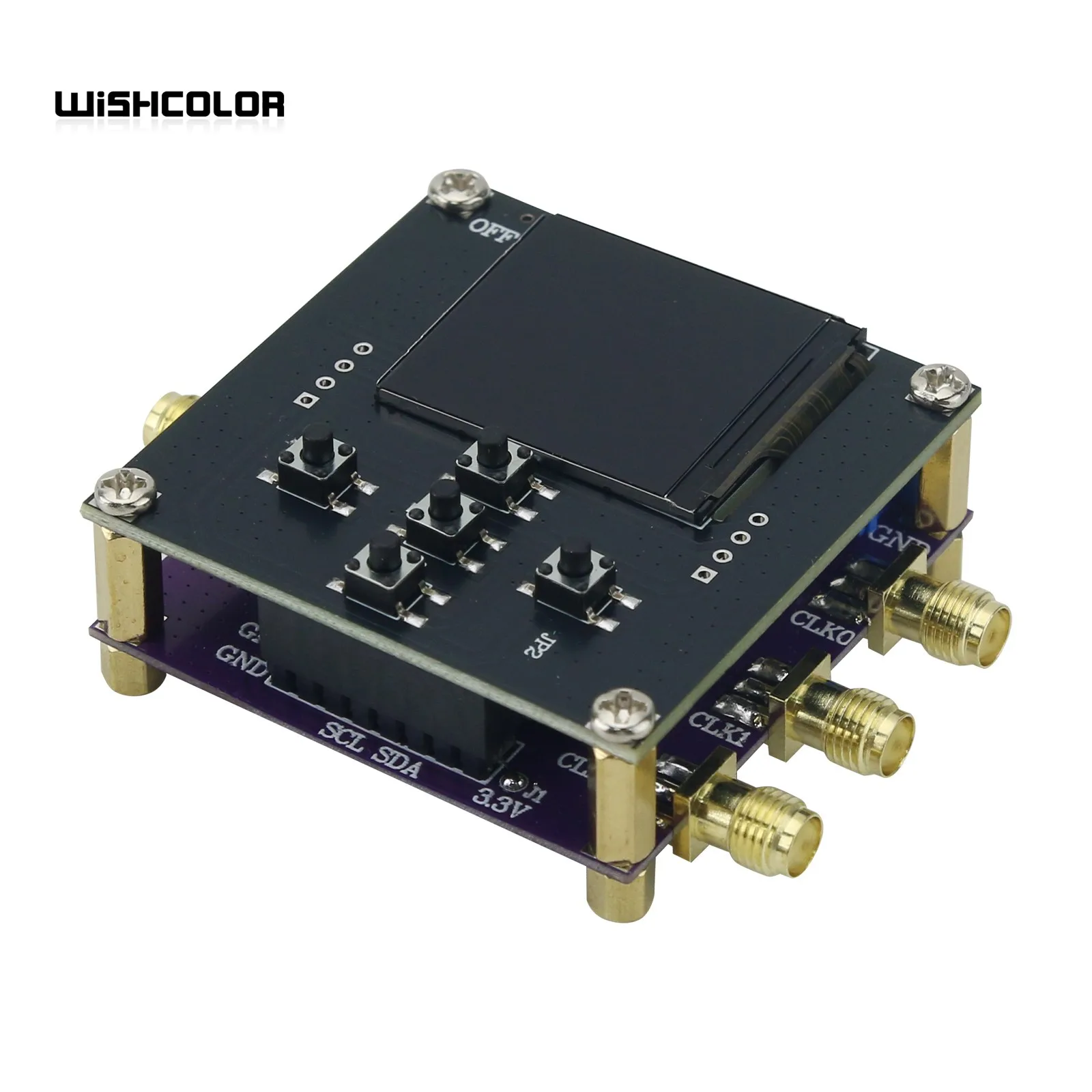 Wishcolor SI5351A-V2 Core Board Adjustable Clock Signal Generator Module 0.5PPM VCXO + STM32 Main Control Board with TFT LCD