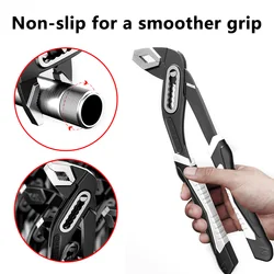 Heavy Duty Pipe Wrenches Set 8/10/12inch Multifunctional Adjustable Opening Water Pipe Clamp Pliers Hand Repair Tool for Plumber