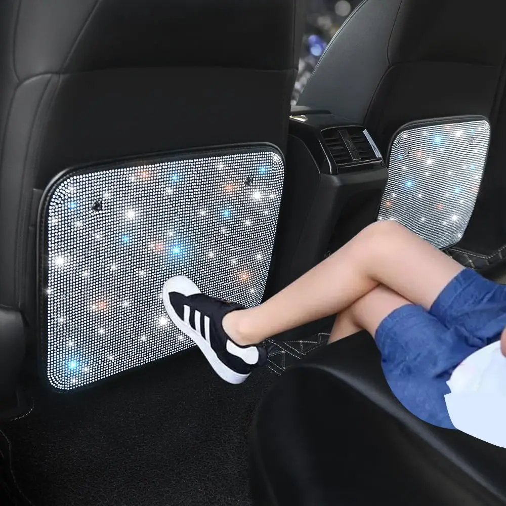 

Накладки на спинки сидений Bling Rhinestone Kick Mats - Премиальные защитные накладки на спинки автомобильных сидений с кристаллами, подходят для большинства автомобилей - Стильные