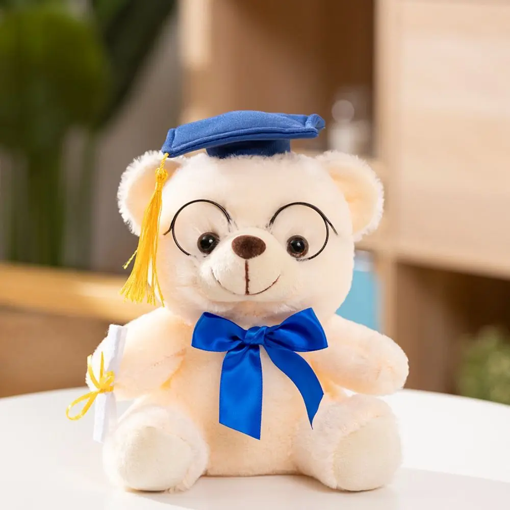 Commemorative Graduation Season Graduation Bear Cute Soft Stuffed Doctor Bear Doctoral Cap 20cm Bear Animal Room Decor