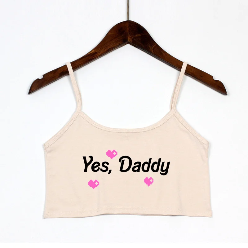 Ja Daddy Hart Zomer Vrouwen Crop Top Sexy Elastische Katoen Camis Mouwloos Korte Tank Top Bar Tops Vrouwen