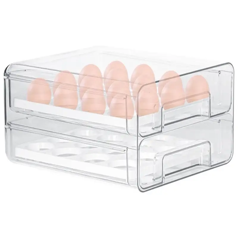 

Organizer Bins for Refrigerator Drawers Clear Refrigerator Stackable Storage Drawers Double layer Fridge Organization Storage