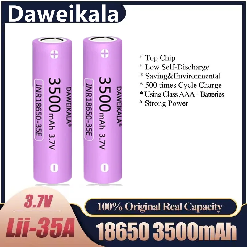 Enhanced Safety 3500mAh 35E INR18650 Battery High-Current Discharge CE Certified for Power Tools