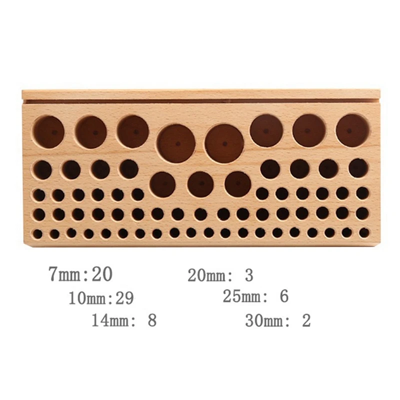 Tool Rack 68 Hole Manual DIY Beech Wood Tool Table Storage Rack Printing Tool Rack Storage Tool Box Durable