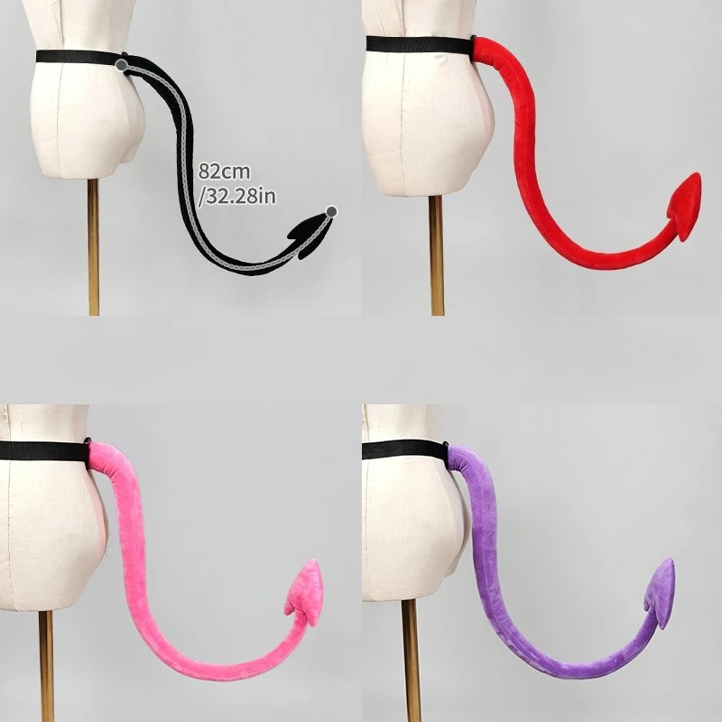 Demon Devil Plush Tail, Halloween Vampire Cosplay Costume Prop, Gothic Theme Party Comic‑con Dress Up Accessory