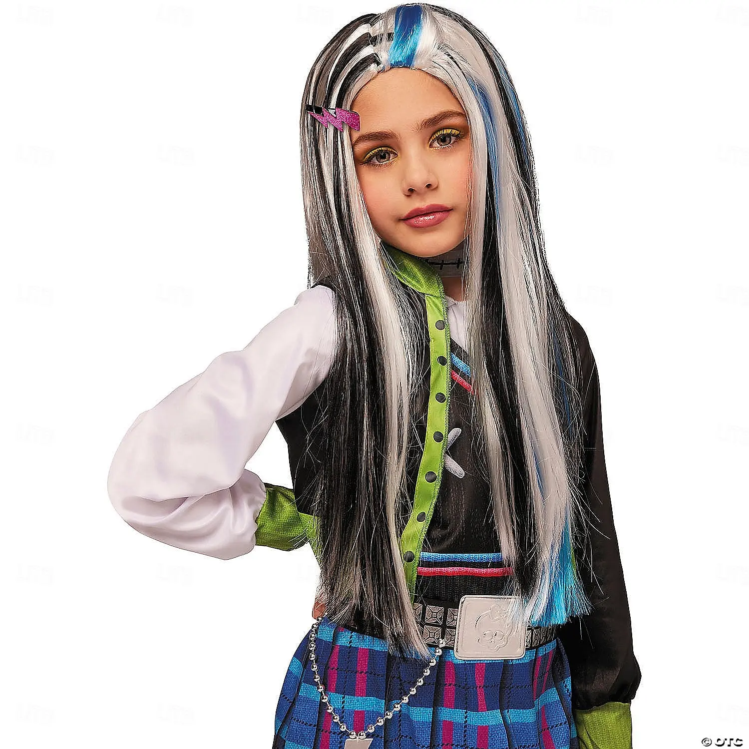 HAIRJOY Synthetic Hair Kids Frankie Stein Multicolor Full-Length Wig Carnival Cosplay Party Wigs