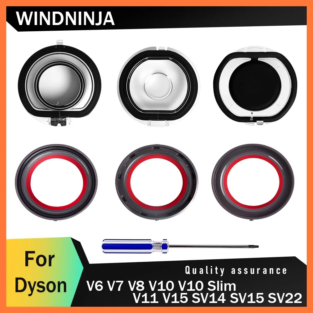Для Dyson V6 V7 V8 V10 V10Slim V11 V15 SV14 SV15 SV22 Запчасти для пылесоса Верхняя фиксированная уплотнительная кольцо Нижняя крышка Чашка для мусорной баки