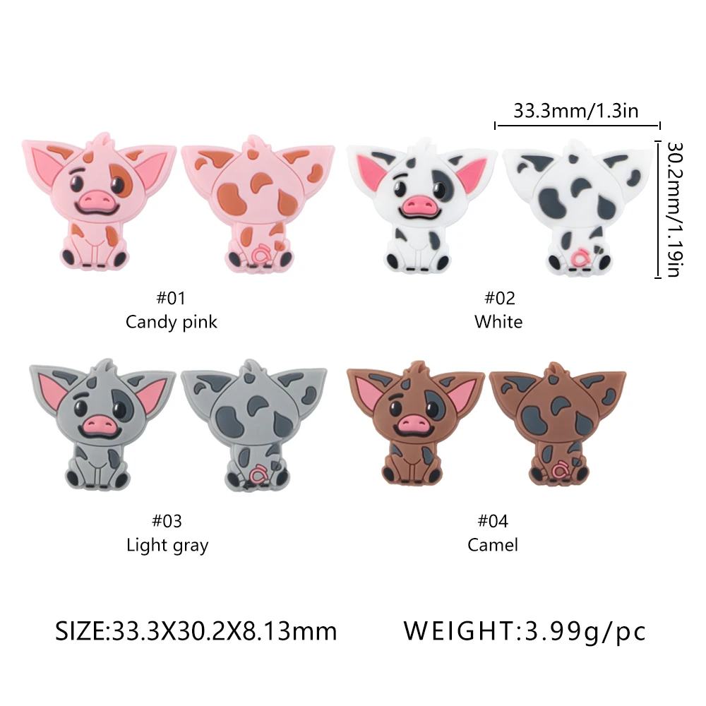 5/10Pcs New Cartoon Silicone Beads Mini Animal Focus Beads For Jewelry Making DIY Pacifier Chain Bracelet Accessories