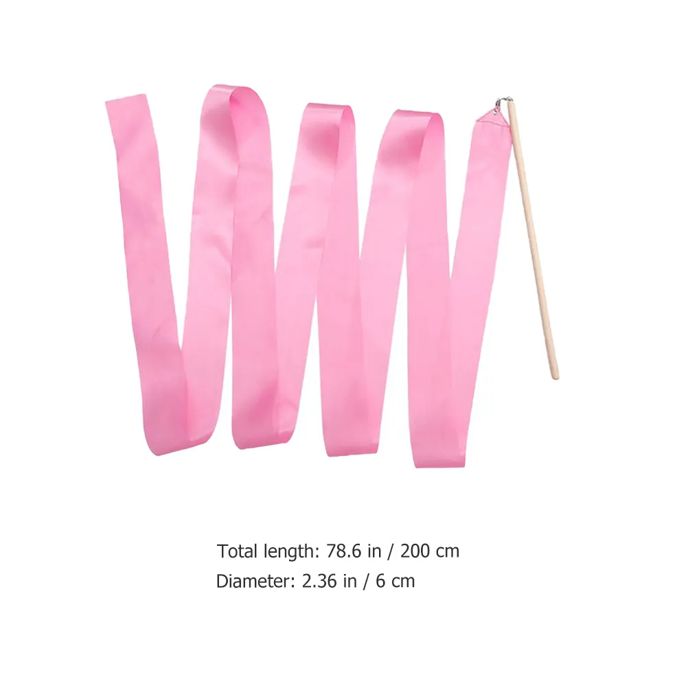 2Pcs Gymnastics Ribbon Bright Color Dance Streamers Portable Artistic Dancing Accessories Performing Gymnastics Training Ribbon