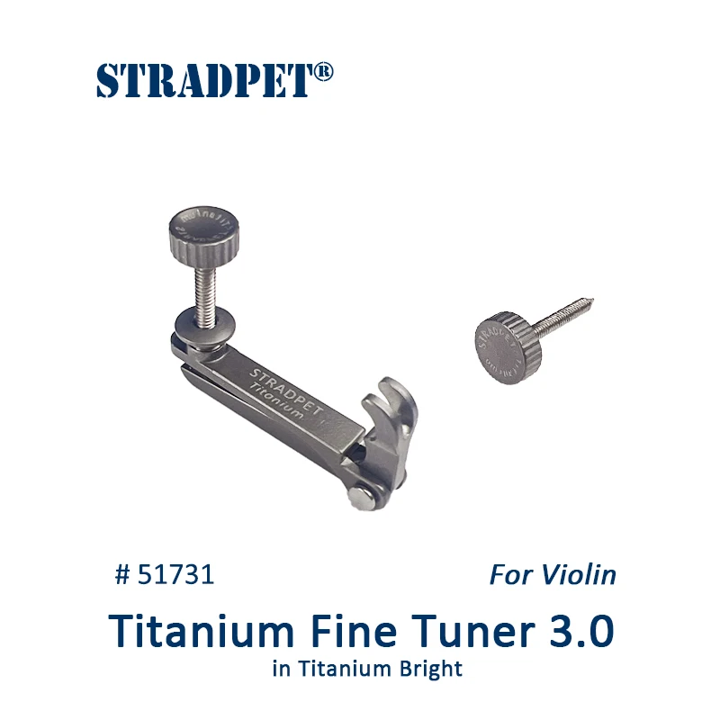 NEW! STRADPET Titanium Fine Tuner 3.0 in Bright or Gun Gray , for Violin, String Adjuster