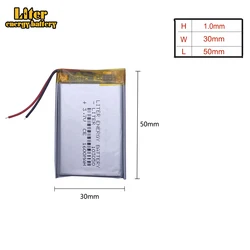 Liter energy battery 103050 3.7V lithium battery early 103048 1600mAh headlight GPS navigator general polymer batteries