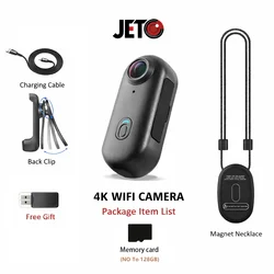 4K HD Mini Vlog Camera with WiFi Wireless Portable Action Body Cam for Sports Travel Photography Pocket Sized Video Recorder