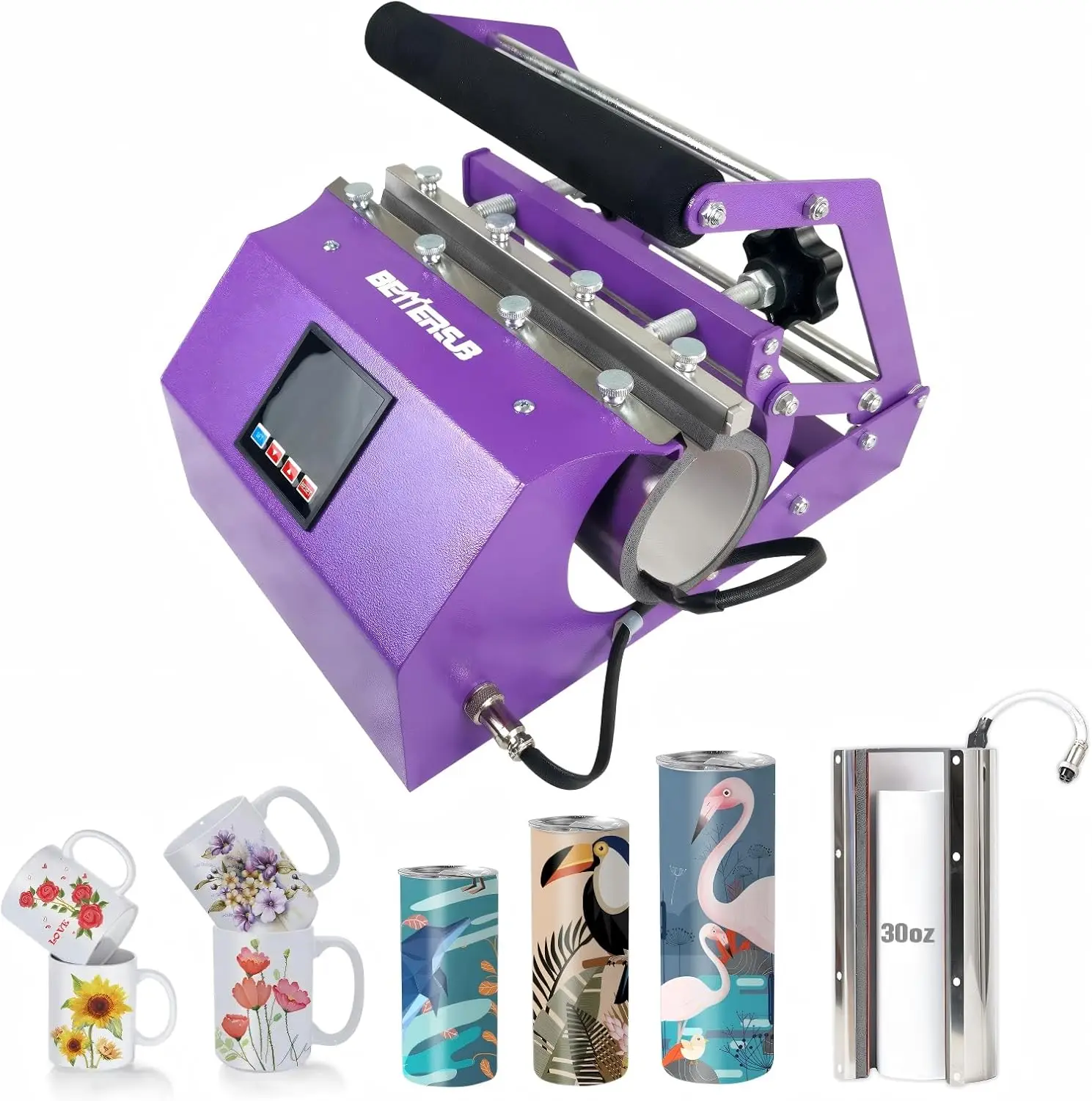 

Sublimation Tumbler Mug Heat Press Machine 30oz 20oz 16oz Skinny Tumbler Mug 11oz 15oz Mug Heat Transfer Purple