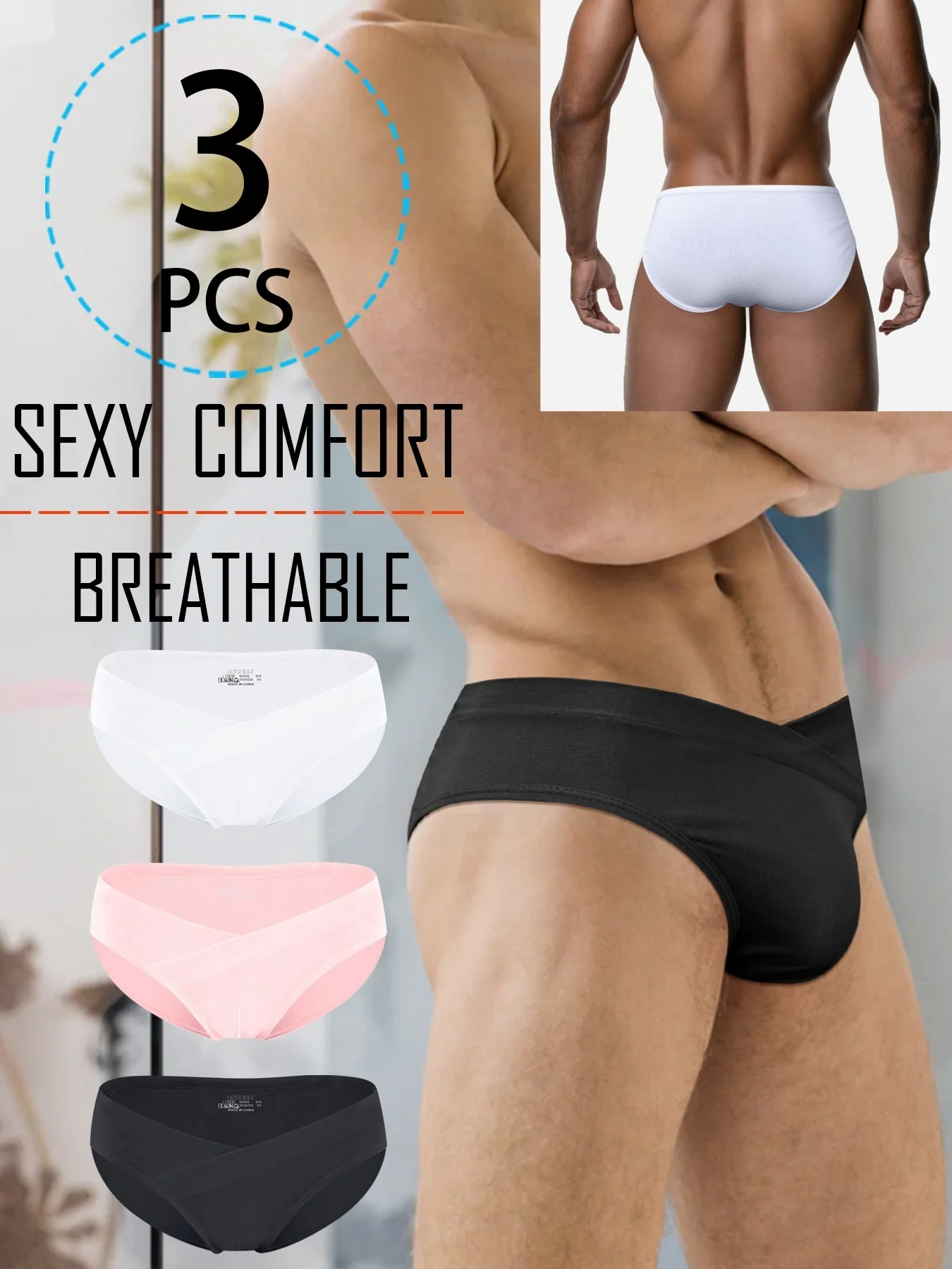 Slip Hombre Triangle de Talle Bajo en Micro Modal - Slip de Entrenamiento Suave, Transpirable y de Secado Rápido - Elástico y Cómodo