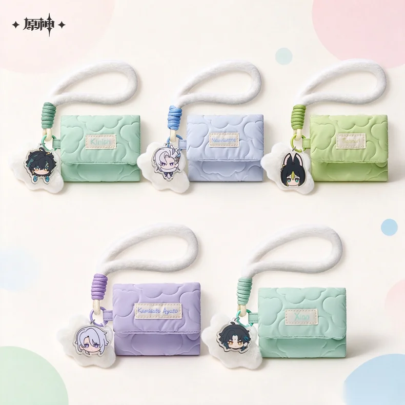 Game Genshin Impact Official Merch MiHoYo Original Xiao Kamisato Ayato Kawaii Cosplay Coin Purse Pendant Storage Bag