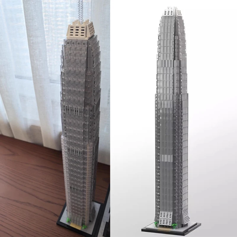 MOC Modern Urban Street View Hong Kong Skyline Modell International Financial Center Bausteine Kit Kinderspielzeug Geburtstagsgeschenk