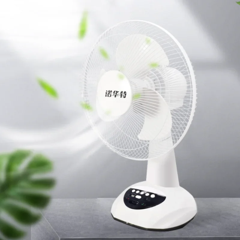 พัดลมตั้งโต๊ะพลังงานแสงอาทิตย์ซ้ายและขวาแบบชาร์จไฟได้มีเกียร์12นิ้วพร้อมไฟ12นิ้ว