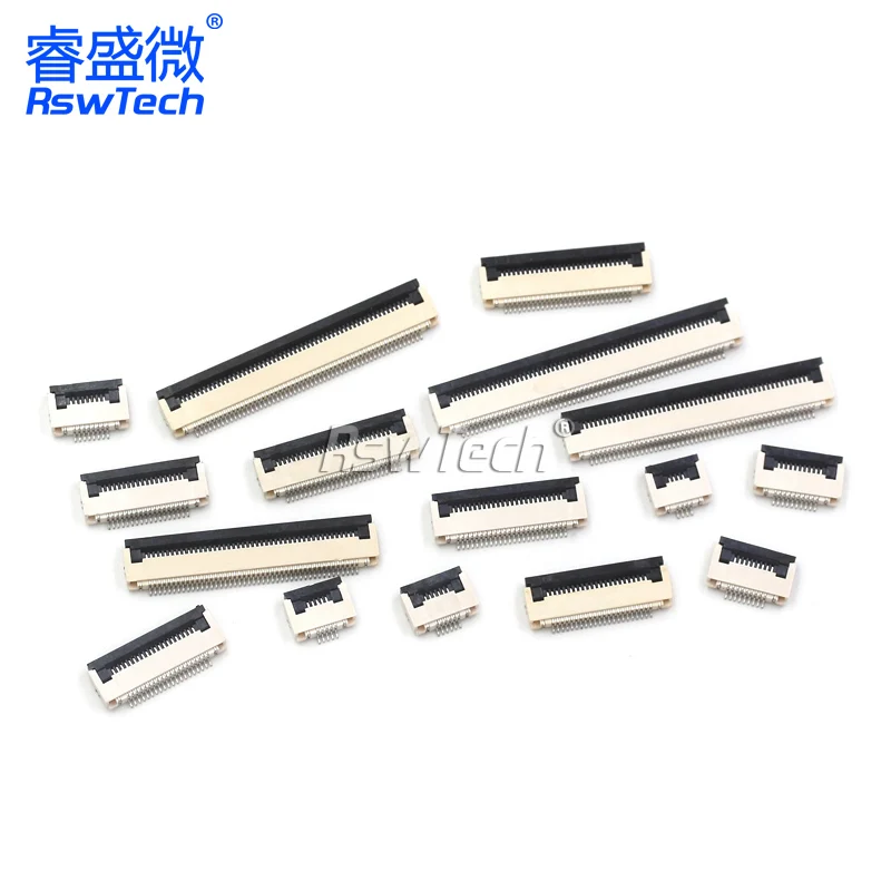 10PCS FFC/FPC Connector Flat Cable Socket 0.5MM Adapter 24/26/28/30/32/34/40/45/50/54/60P Down Flip Type Plug Kit