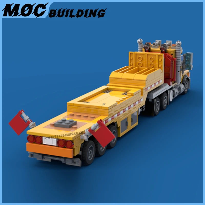 

﻿ Строительные блоки MOC, серия городских автомобилей, строительный грузовик и модель ступенчатого прицепа, сделай сам, сборные кирпичи, креативный автомобиль, игрушки, подарки