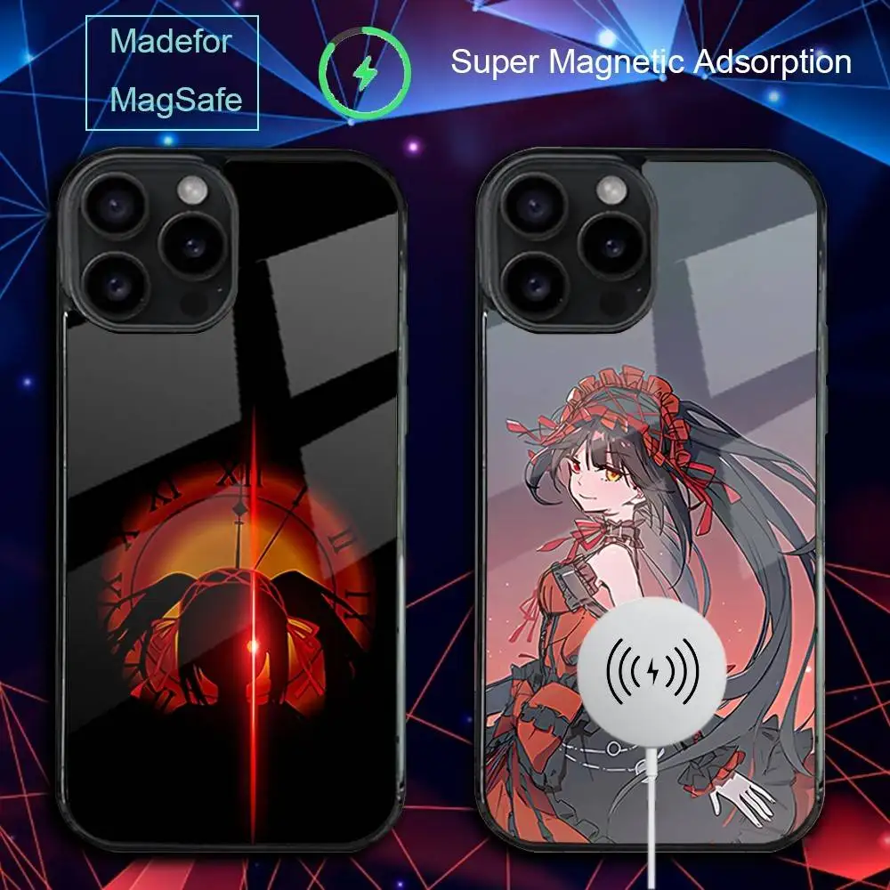 

Чехол для телефона T-Tokisaki Anime K-Kurumi для iPhone 17,16,15,14,13,12,11, Pro, Max, Plus, Mini, SE4, E с магнитной беспроводной зарядкой Magsafe