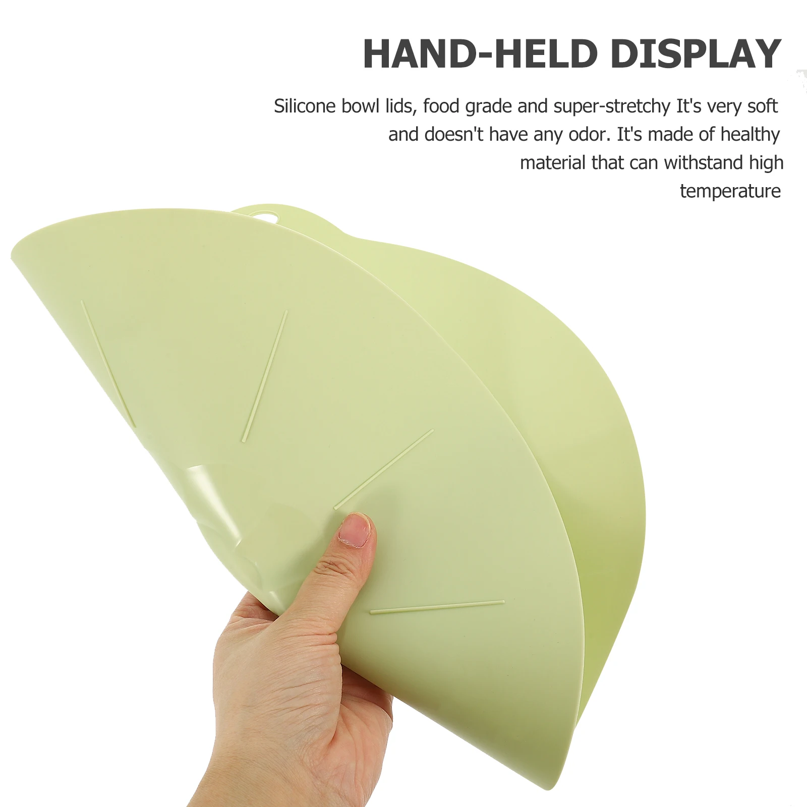 

1pc Food Grade Silicone Sealing Lid Pan Bowl Microwave Dishwasher Safe Strong Suction Storage Hanging Hole Lid Green Extra Large