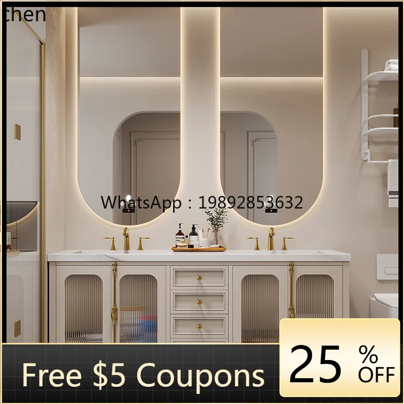 AB rock slab bathroom cabinet combination oak bathroom washbasin hand washbasin floor cabinet