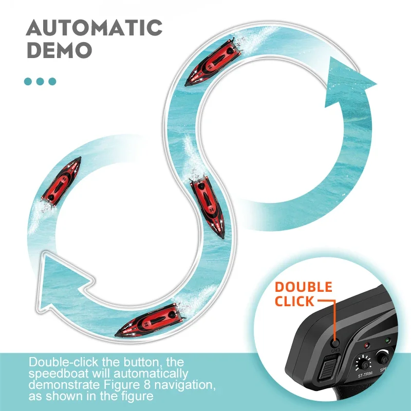 HJ808-Barco de carreras a Control remoto para niños, barco de alta velocidad de 2,4 Ghz, 25 km/h