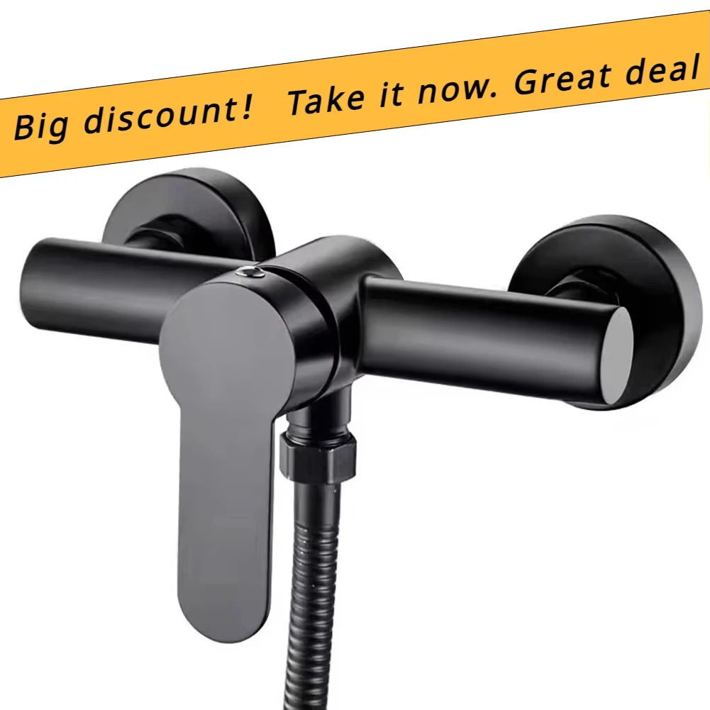 304 Stainless Steel Bathroom Shower Faucet Wall Mounted Triple Tub Faucet Hot and Cold Water Mixing Valve Faucet with G1/2 Inch image 2