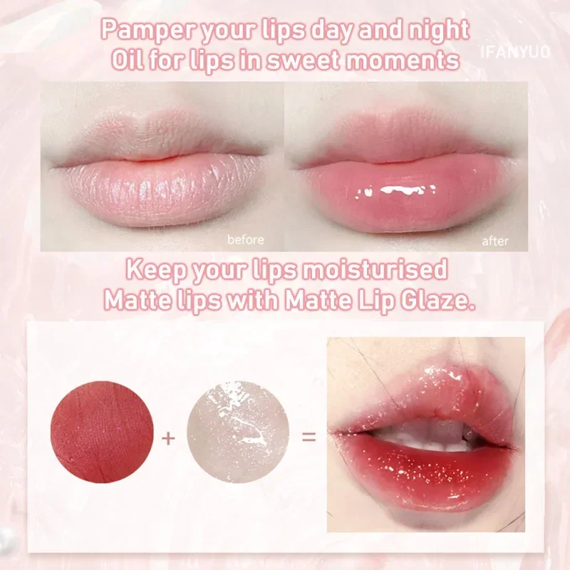 Glitter Jelly Tint Lip Gloss Moisturizing Mirror Pearl Lip Oil Set Long-lasting Plumping Gloss Lip Tint Makeup Sparkle Lipsticks